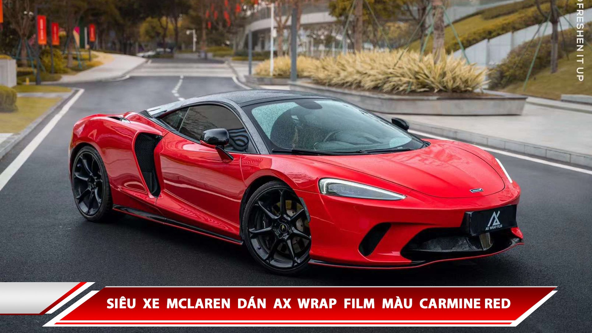 SIÊU XE MCLAREN DÁN AX WRAP FILM MÀU CARMINE RED 